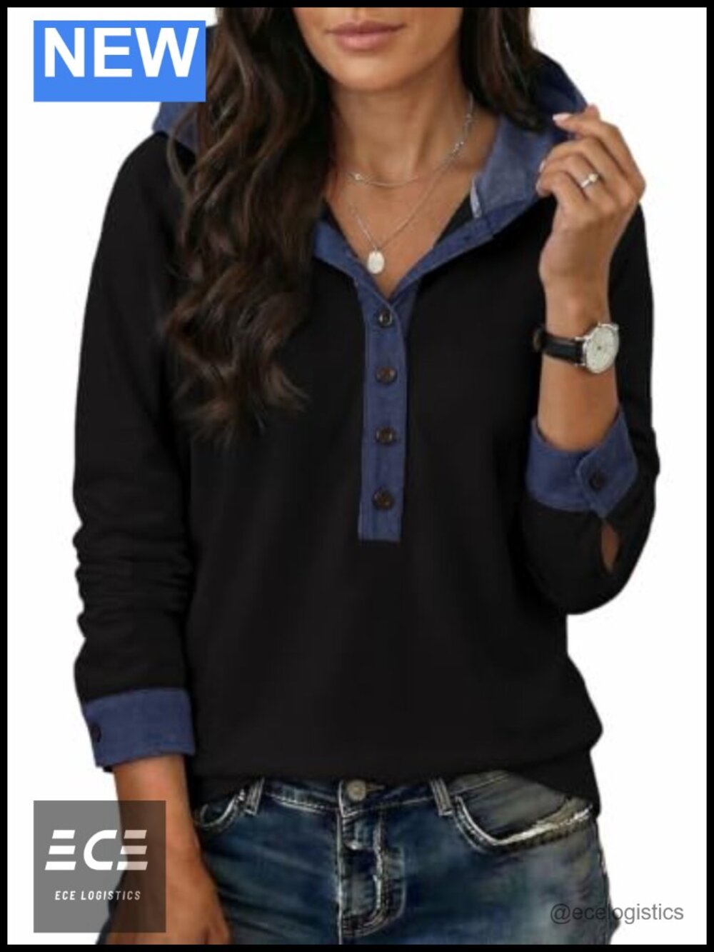 Women's Casual Colorblock Hooded Sweatshirt Long Sleeve Pullover